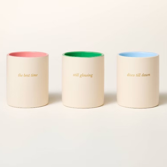 3-Ceramic Jar Candle Gift Set Cream/Green/Pink/Blue kate spade new york X Target
